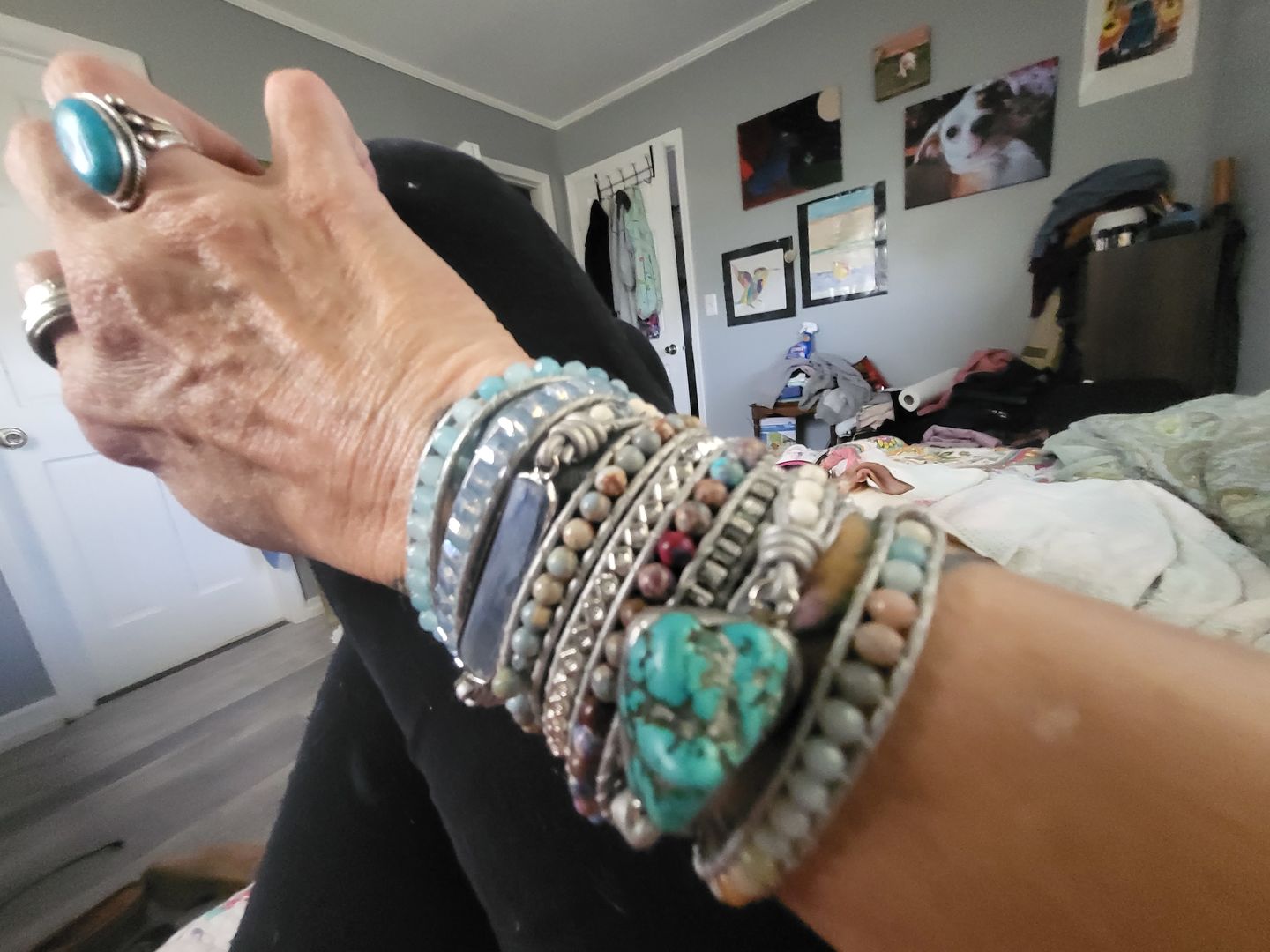 Customer photo review of Healing Topaz Queen Silver Wrap Bracelet