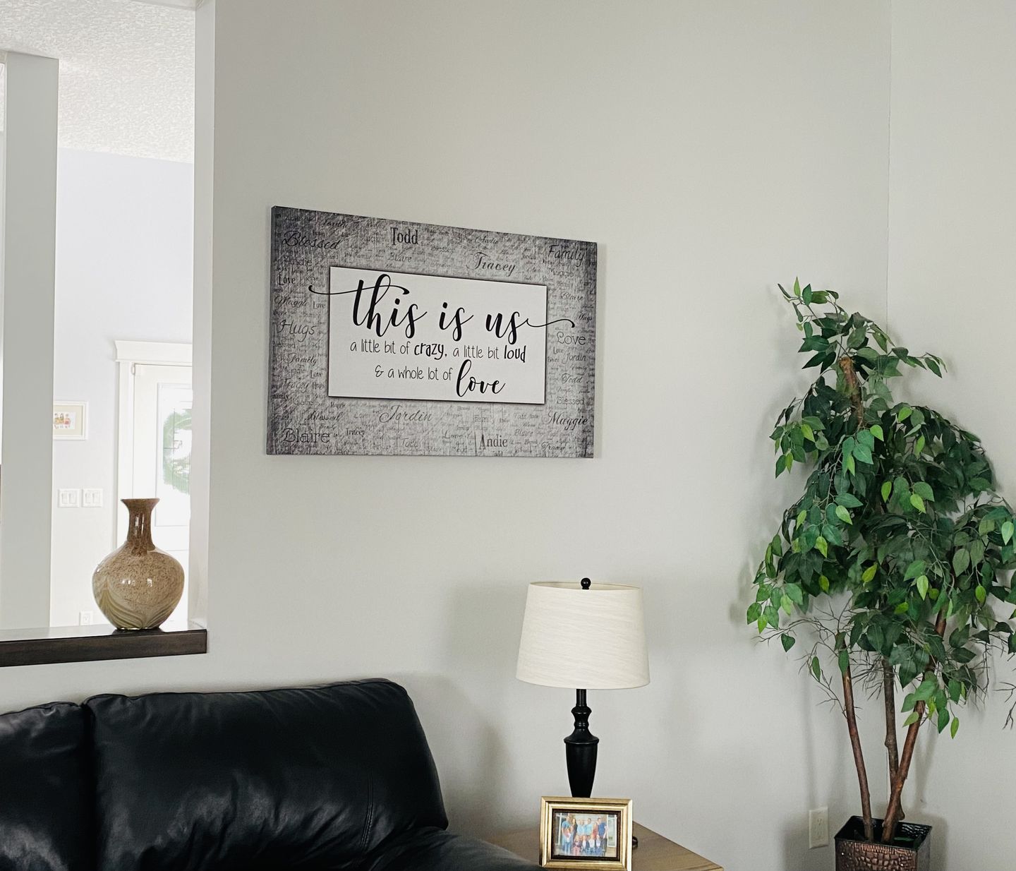 Customer photo review of Personalized "This Is Us" With Names on Background Premium Canvas