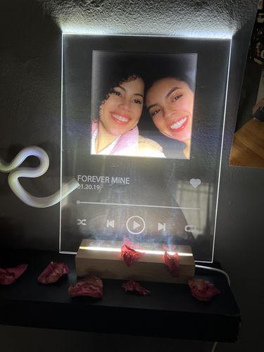 Customer photo review of Custom Song Plaque - The Best Anniversary Gift for Couples