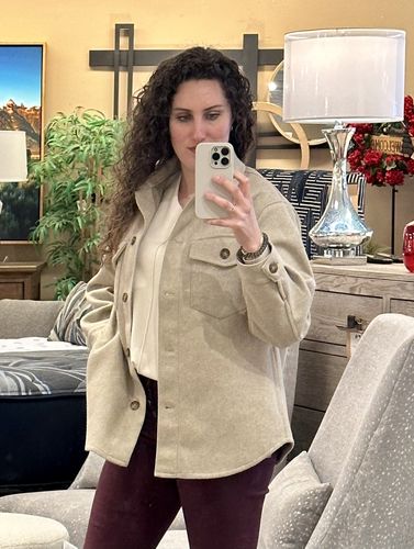 Customer photo review of The Clayton Button Down Shacket