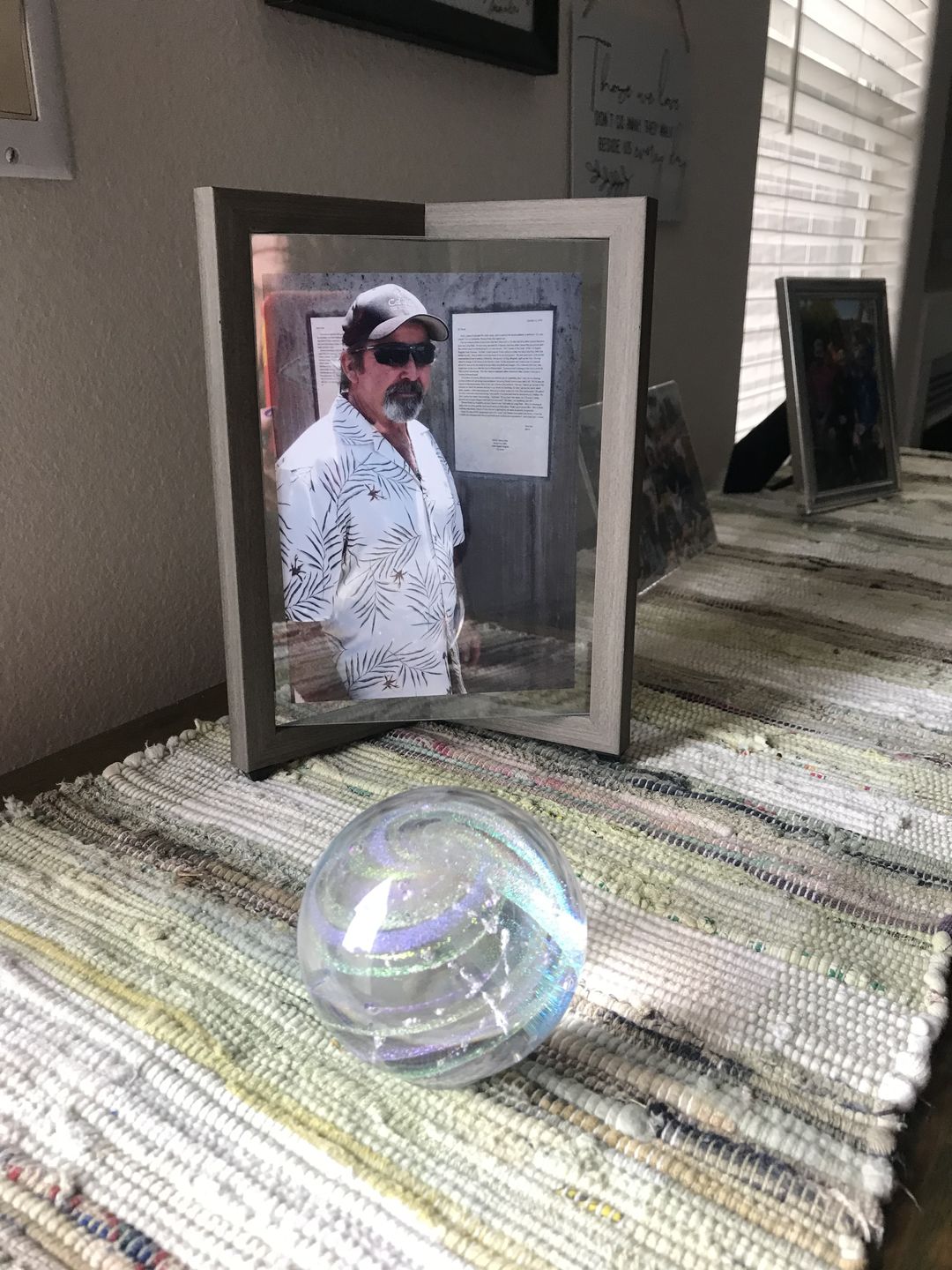 Customer photo review of Dichroic Rainbow Orb with Cremains