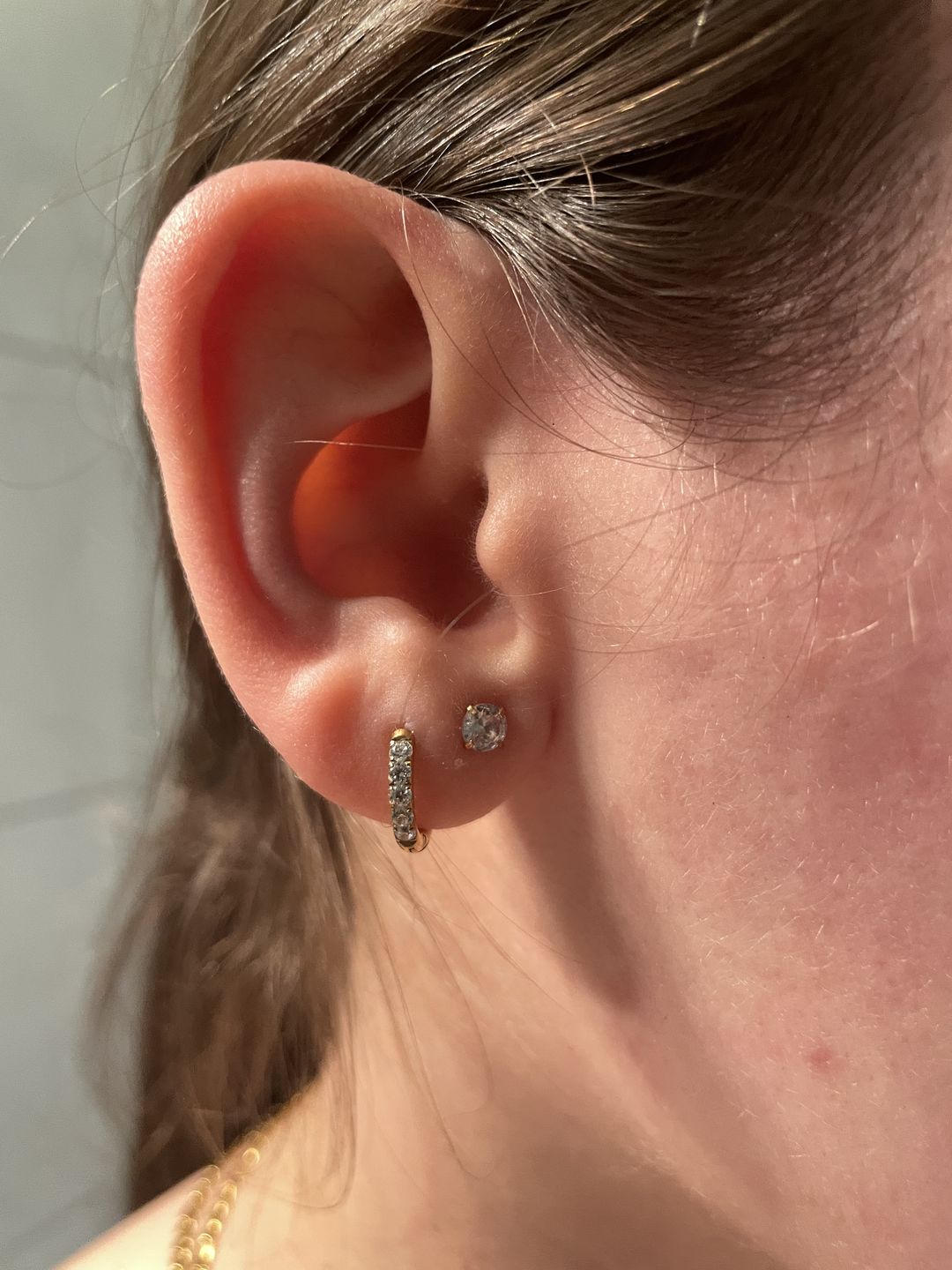 Customer photo review of Bright Diamond Ohrstecker | 18K vergoldet