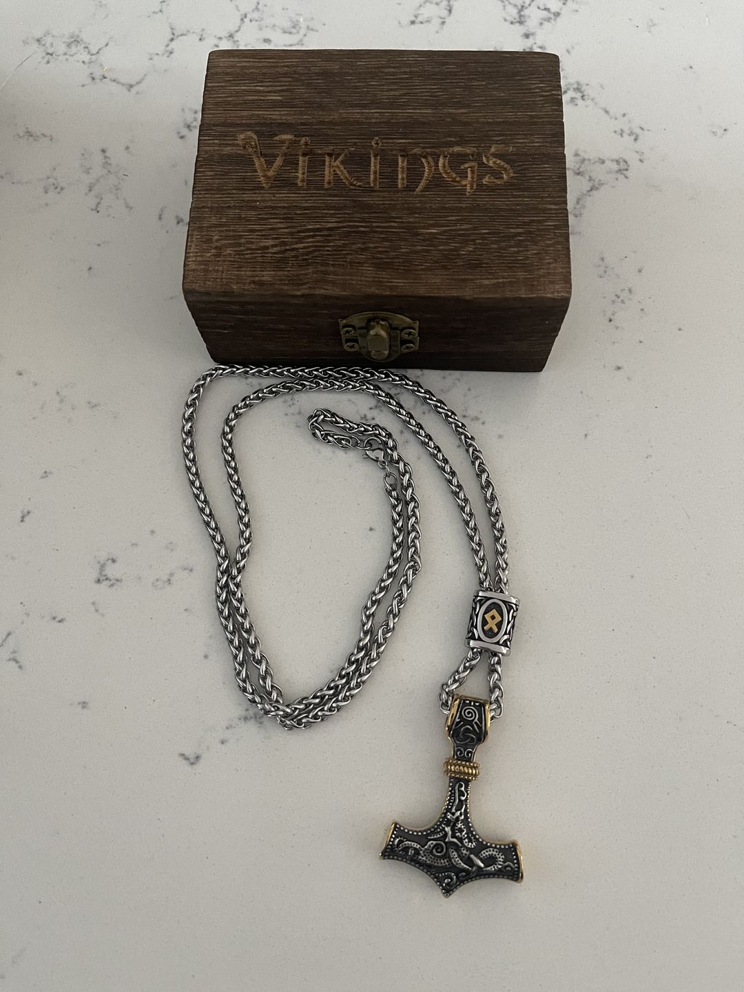 Customer photo review of Mjölnir - Thor's Hammer Stainless Steel Necklace
