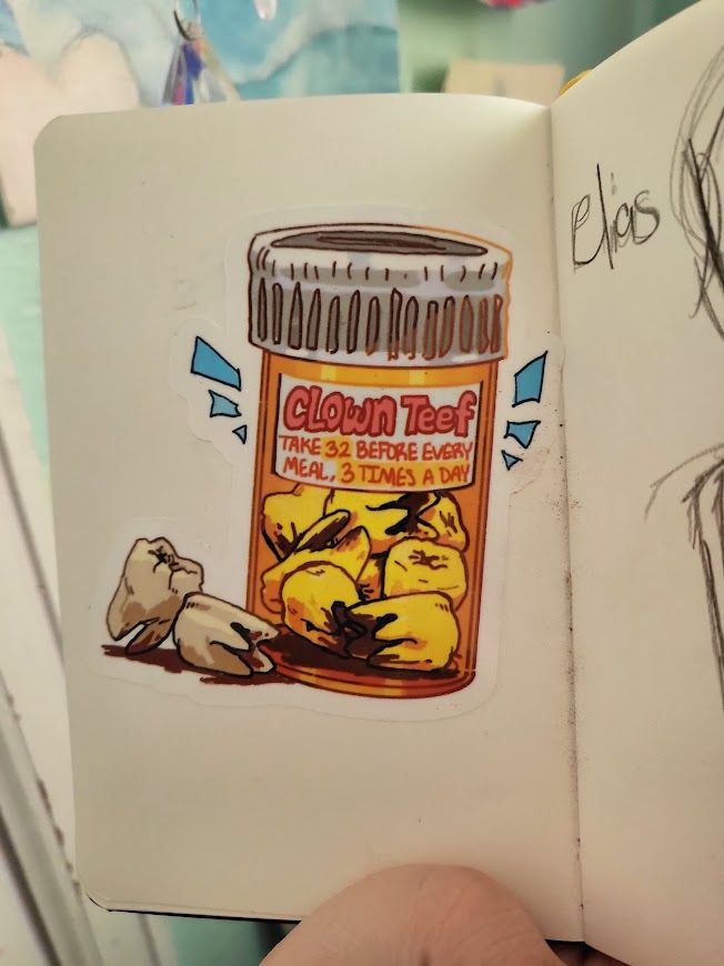 Customer photo review of Teeth Pills Stickers!