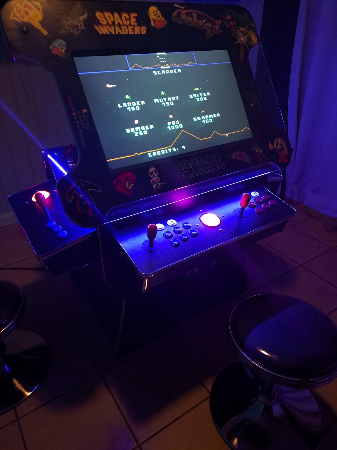 Customer photo review of Cocktail Arcade Machine 3505 Games Tilt Up Black Lift Up Retro Multicade