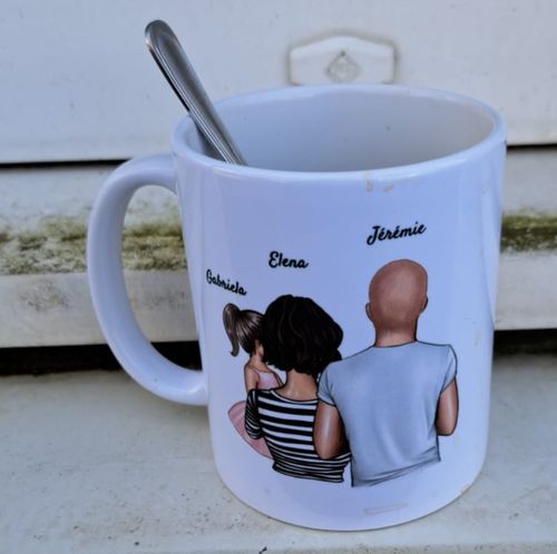 Customer photo review of Eltern mit Kindern - Personalisierte Tasse