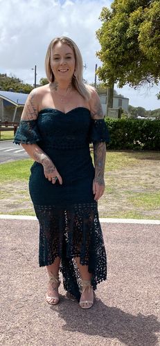 Customer photo review of Celine Lace Set - Emerald Green