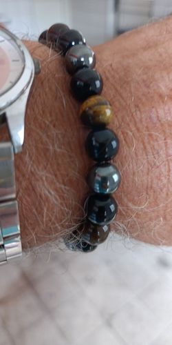 Customer photo review of Natural Black Obsidian Bracelet