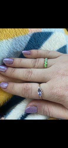 Customer photo review of Tanzanite & White Topaz 10kt Yellow Gold Minimalist Ring (0.60 ct. t.w.)