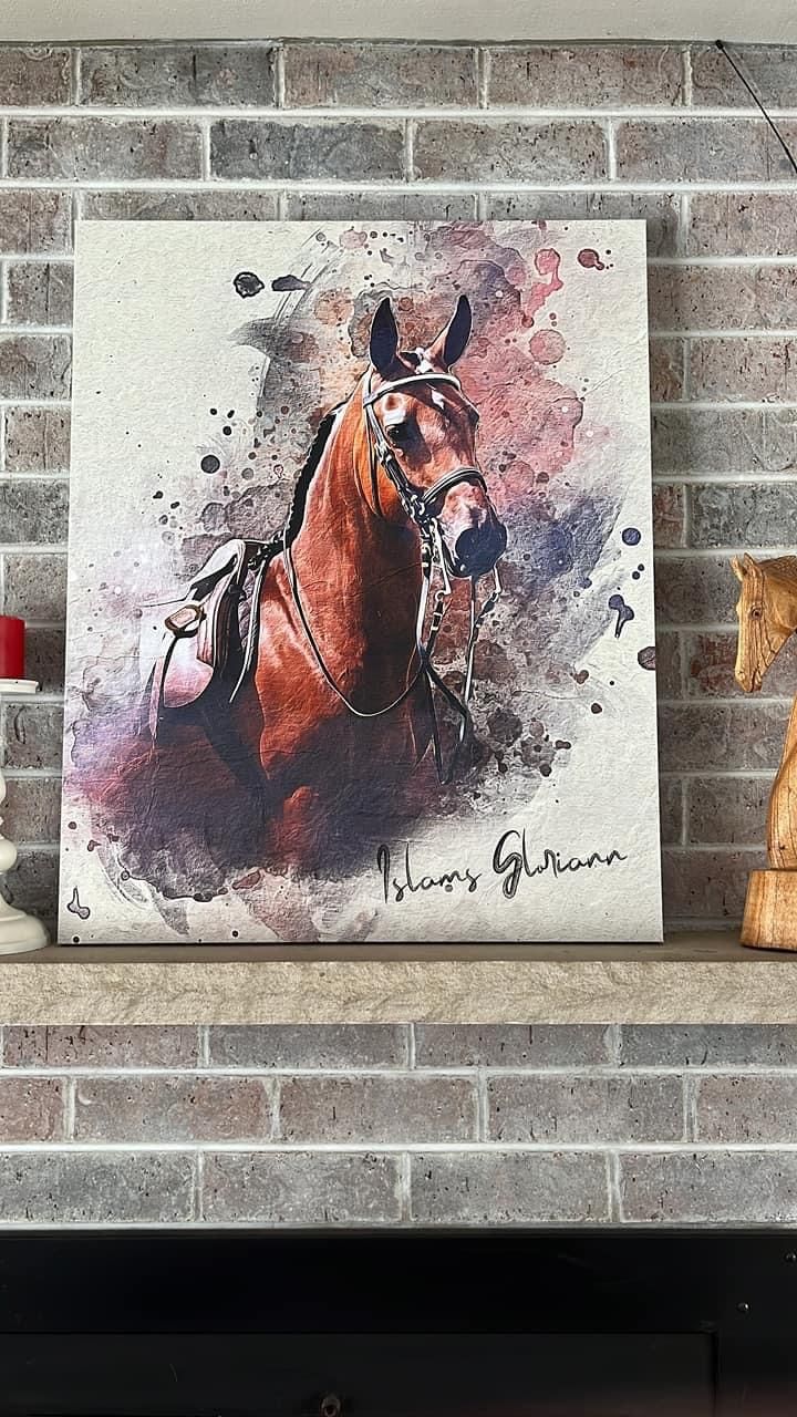 Customer photo review of Personalized Horse portrait