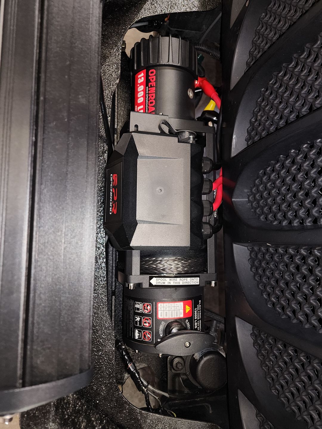 Customer photo review of OPENROAD 13,000 lbs Winch with Synthetic Rope - Panther Series 2s
