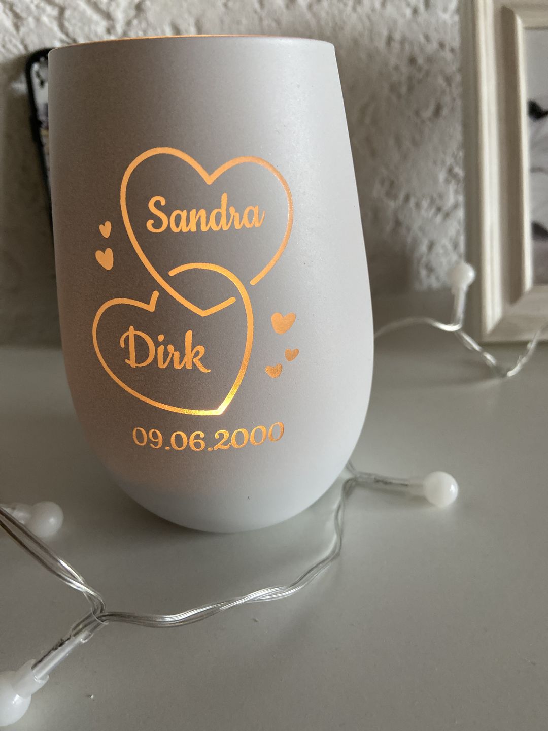 Customer photo review of Zwei Herzen - Paar-Windlicht