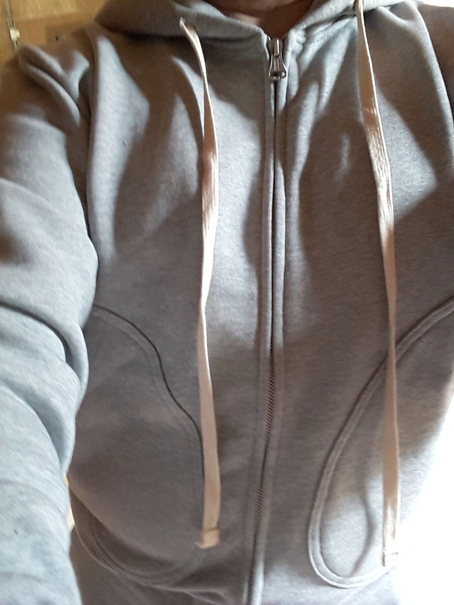 Customer photo review of 17.5 oz Terry Cloth Full-Zip Hoodie - Gray