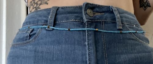 Customer photo review of Aqua Moon Tie On Waist Beads