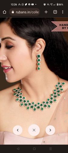 Customer photo review of Rubans Silver Plated Multicoloured Stone Studded American Diamond Necklace Set.