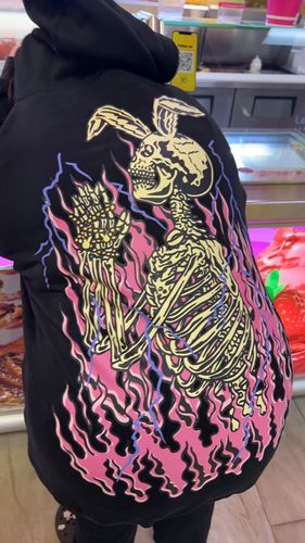 Customer photo review of Pray For Me Hoodie Full Zip-Up (BLACK)