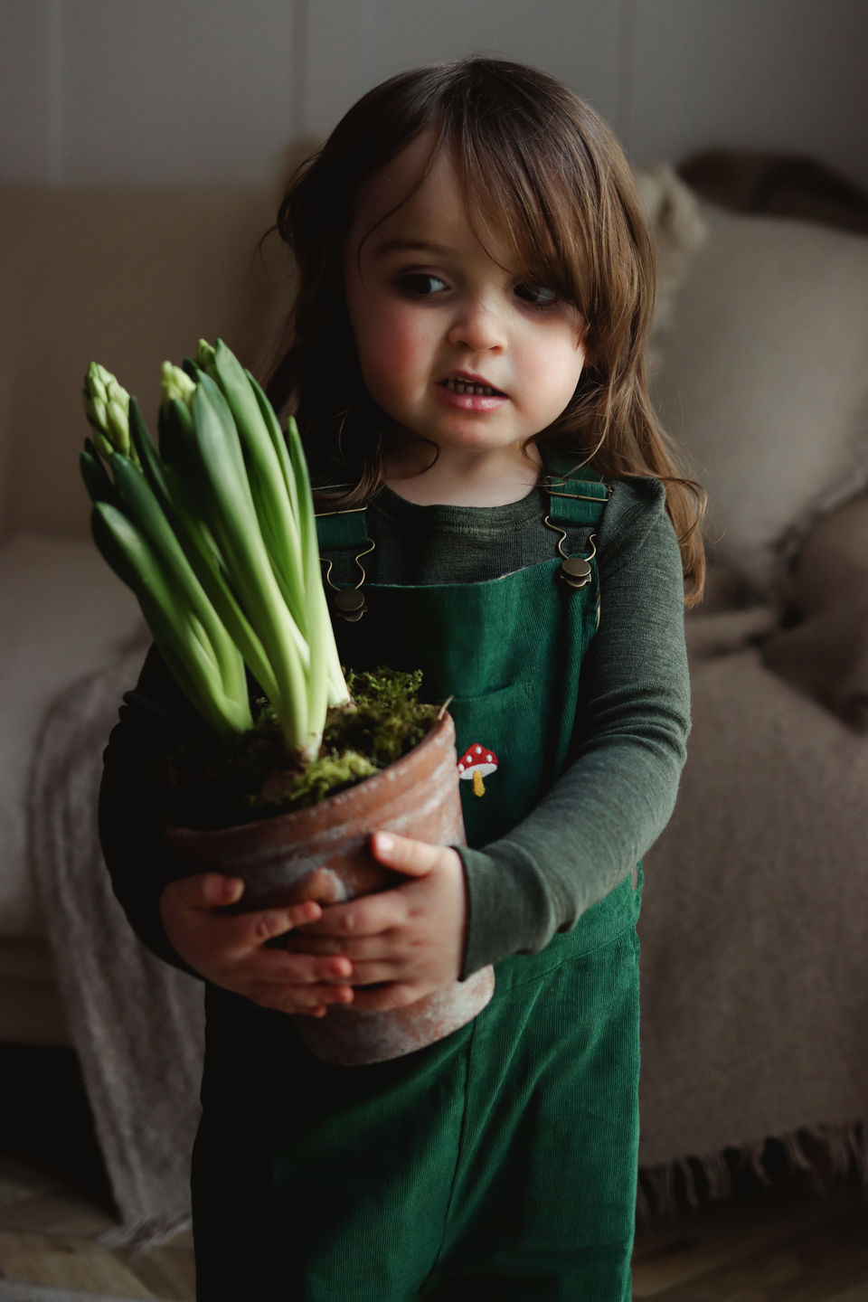 Customer photo review of Embroidered Toadstool Classic Corduroy Dungarees