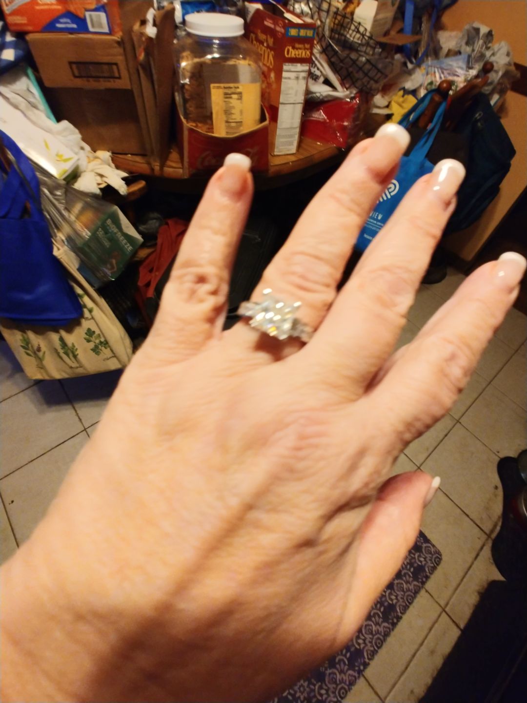 Customer photo review of Princess Cut Moissanite Channel Set Engagement Ring