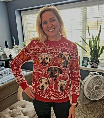 Customer photo review of Custom Ugly Christmas Sweater