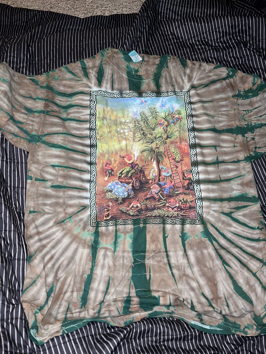 Customer photo review of Tie Dye Gnome Grown Herb T Shirt