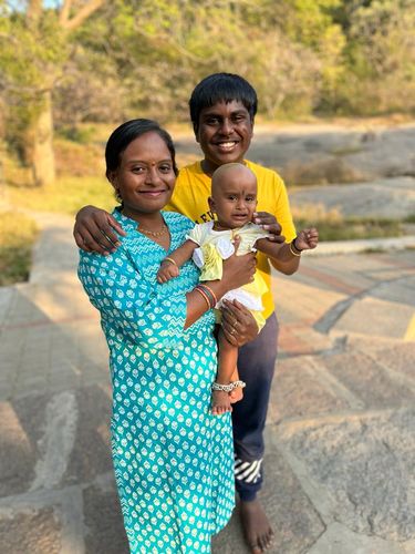 Customer photo review of Blue Block Print Floral Straight Cut Suit Set