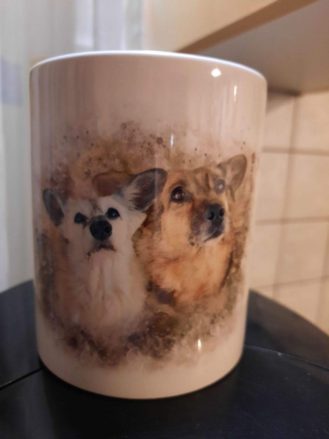 Customer photo review of Personalisierte Portrait Tasse – Aquarell Stil
