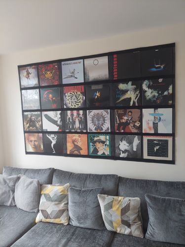 Customer photo review of 12" Vinyl Record Display Frame - LP Wall Storage