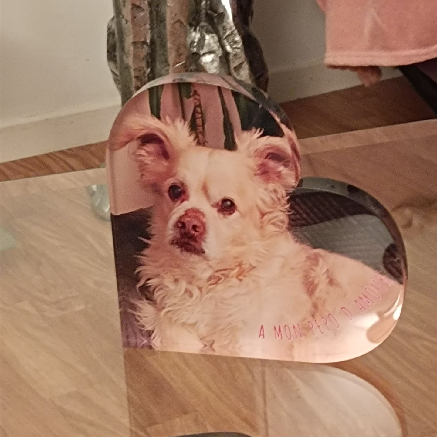 Customer photo review of Avec photo - Cœur en verre personnalisé