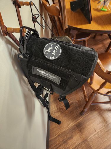 Customer photo review of Custom Hook & Loop Patch For Harness (1 Pair)