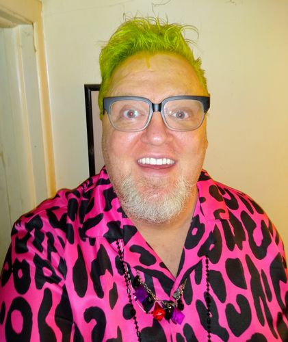 Customer photo review of Hot Pink Leopard Print Men's Short Sleeve Shirt