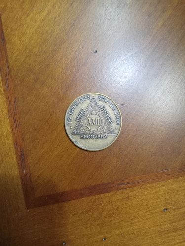 Customer photo review of Recovery Mint 22 Year Bronze AA Meeting Chips - Twenty-Two Year Sobriety Coins/Tokens