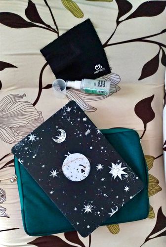 Customer photo review of Add-On: Printed: Over the Moon Macbook Case