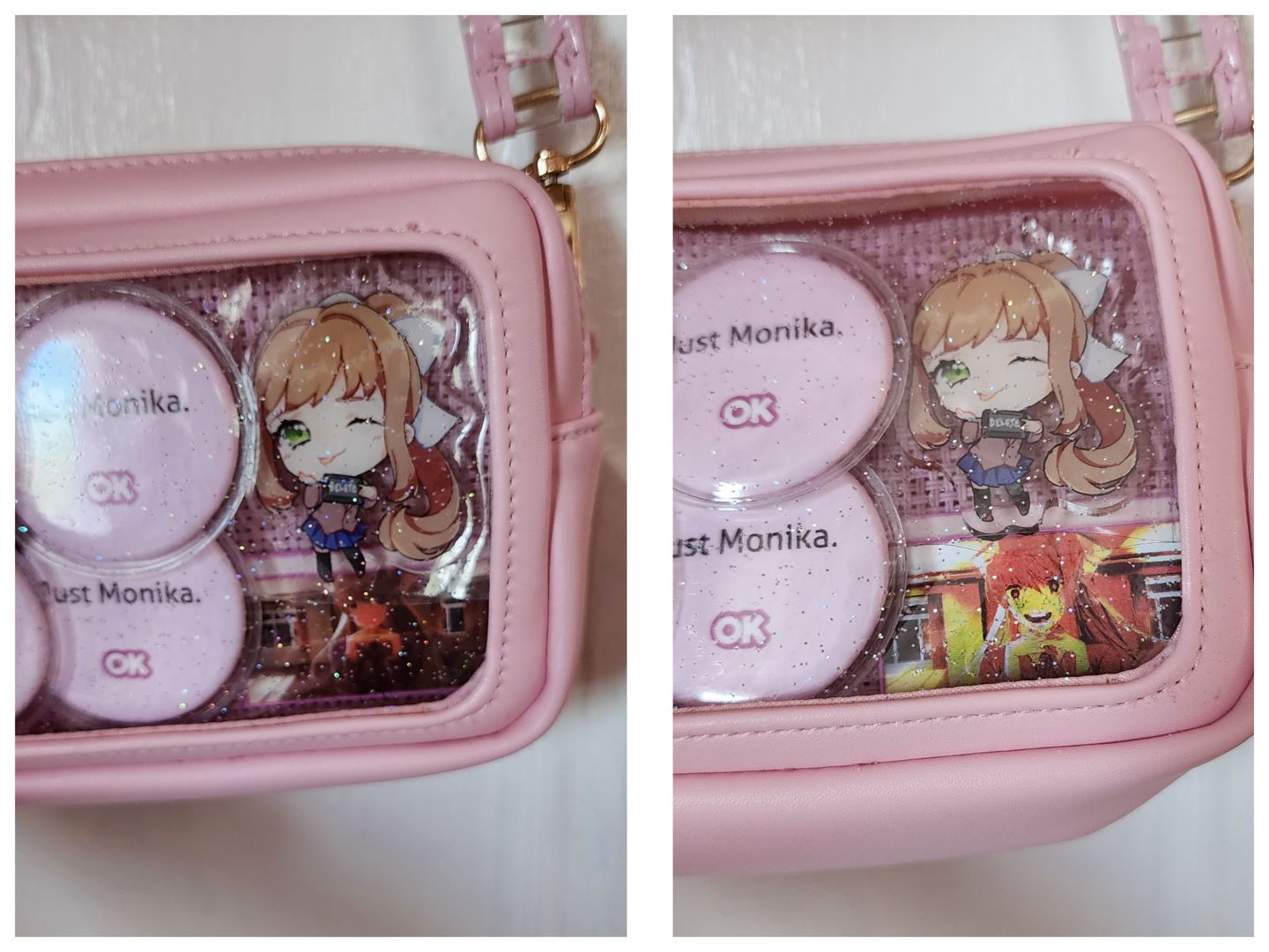 Customer photo review of Doki Doki Literature Club - Window Lenticular Pins