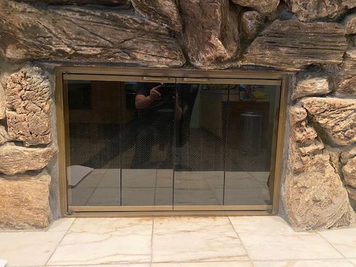 Customer photo review of Stiletto - Masonry & Prefab Fireplace Glass Doors