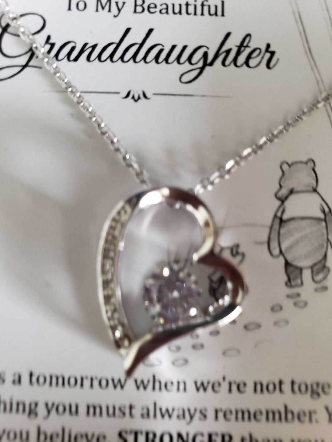 Customer photo review of To My Beautiful Granddaughter - I'll Always Be With You - Eternal Love Necklace