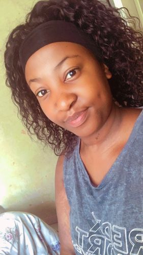 Customer photo review of Brazilian Water Wave Headband Wig - 14"