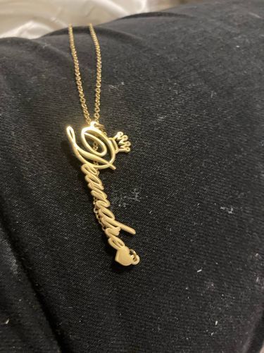 Customer photo review of 18K Gold Custom Name Necklace