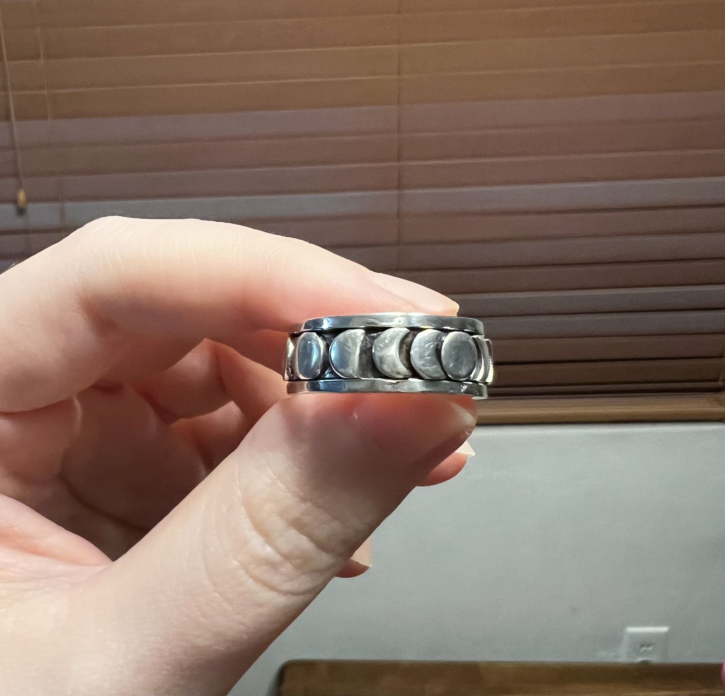 Customer photo review of Moon Phase Spinner Ring Sterling Silver