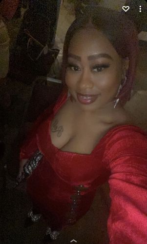 Customer photo review of Hey Red Velvet Mini Dress