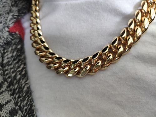 Customer photo review of 18k Gold Thick Cuban Link Chain (8mm-18mm)