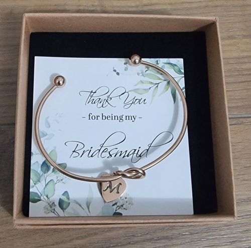 Customer photo review of AC  "tie the knot" Heart Initial Bracelet