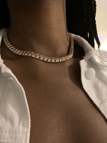 Customer photo review of 18K Gold Diamond Tennis Chain