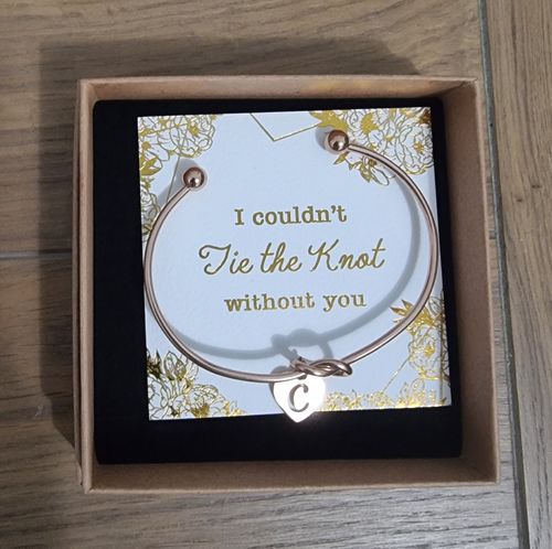 Customer photo review of AC  "tie the knot" Heart Initial Bracelet