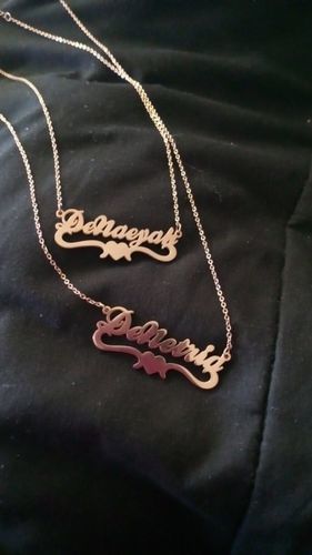 Customer photo review of 18K Gold Custom Name Necklace