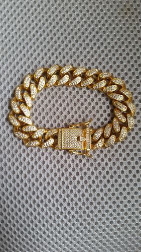 Customer photo review of 18K Gold Diamond Miami Cuban Link Bracelet