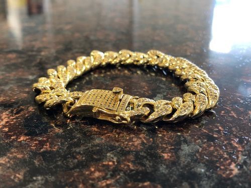 Customer photo review of 18K Gold Diamond Miami Cuban Link Bracelet