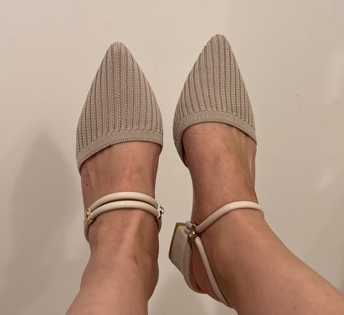Customer photo review of Petite Pointed Slip On Summer Sandals DS266