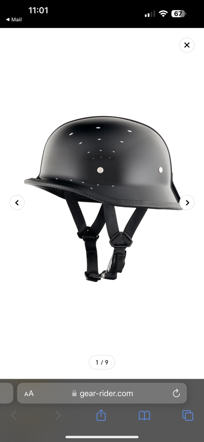 Customer photo review of Mayan Style Half Helmet - Gloss Black