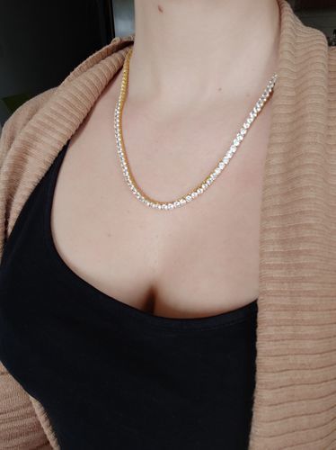 Customer photo review of 18K Gold Diamond Tennis Chain