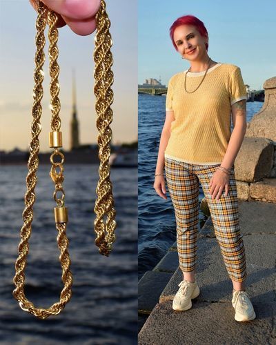 Customer photo review of 18K Gold Rope Chain (3mm - 8mm)